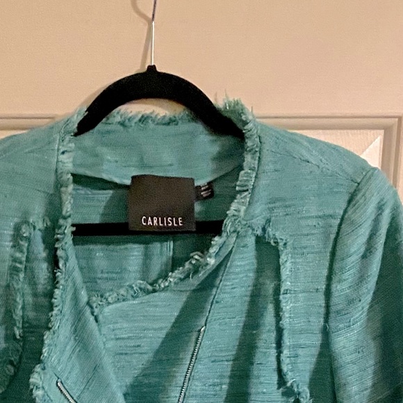 Carlisle Teal Jacket 100% Silk - Picture 3 of 4
